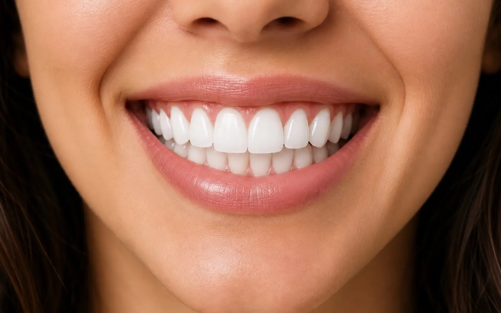 Bright, even teeth after treatment